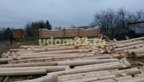 Строительство дома из оцилиндрованного бревна в деревне Угор Собинского района Владимирской области