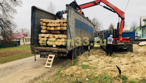Строительство дома из оцилиндрованного бревна в деревне Угор Собинского района Владимирской области