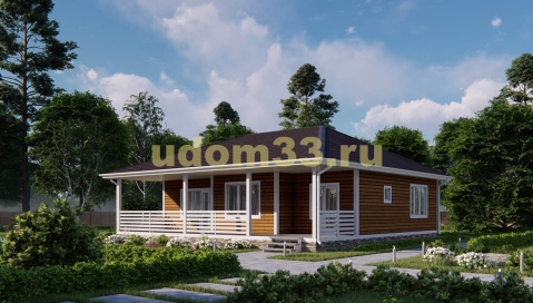 Дом из бруса 11.7х12 под ключ. Проект ДБ-2