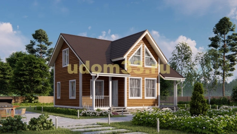 Дом из бруса 8х9 под ключ. Проект ДБ-23