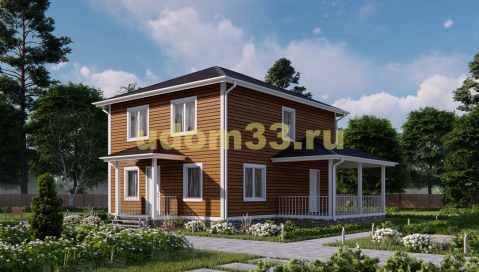 Дом из бруса 8х10 под ключ. Проект ДБ-28