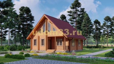 Дом из бревна 8.4х8.7 под ключ. Проект ДБР-11
