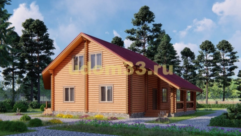 Дом из бревна 10х14 под ключ. Проект ДБР-25
