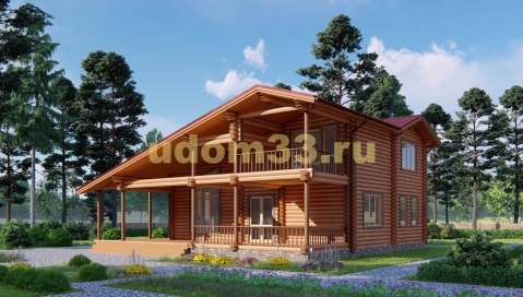 Дом из бревна 12.5х13 под ключ. Проект ДБР-27