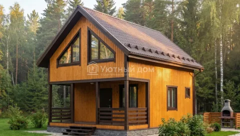 Каркасный дом 6х8. Проект ДК-98 «Клин»